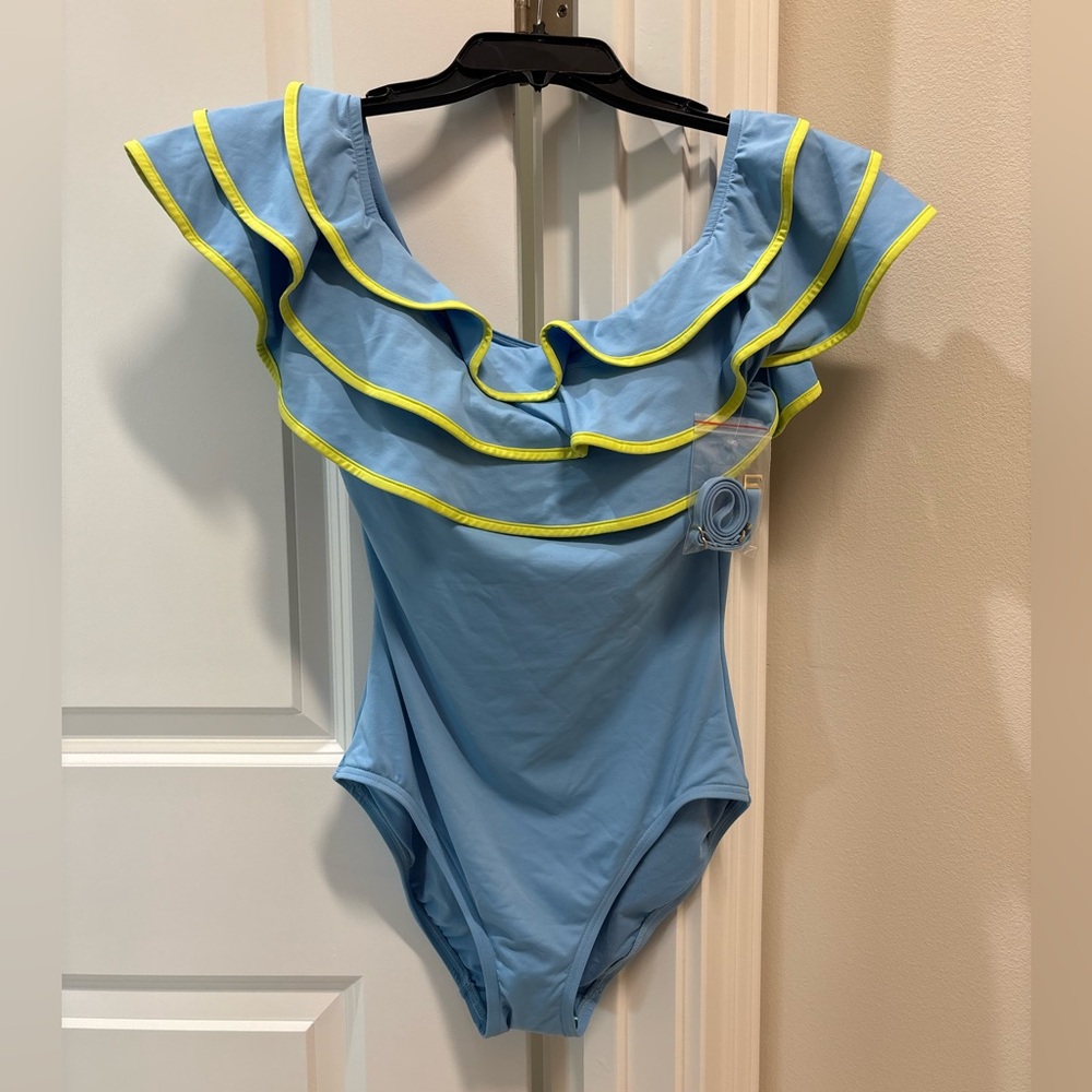 Kate Spade Ruffle Off-the-shoulder One-piece - Picture 4 of 4